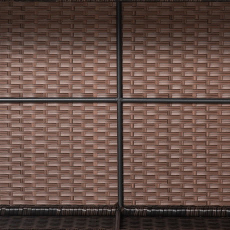 Outsunny PE Rattan Garden Coffee Table with Glass Table Top - Brown