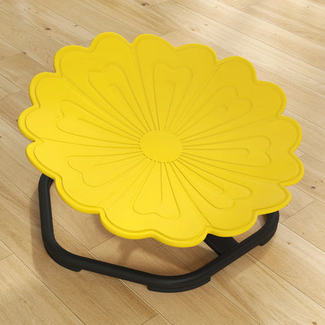 AIYAPLAY Flower-Shaped Sensory Spinning Chair with Non-Slip Base for Balance/Coordination, Yellow