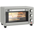 HOMCOM 21L Mini Countertop Oven, 100°C-230°C Adjustable Temp - Silver Tone