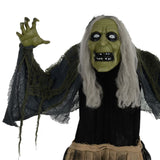 HOMCOM 5'2" Hunchback Witch Halloween Animatronic, with Glowing Eyes