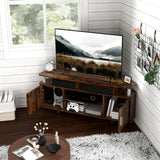HOMCOM TV Unit Cabinet for TVs up to 55 Inches with Storage Shelves and Cupboard, Entertainment Centre for Living Room, Rustic Brown