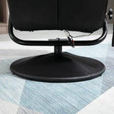 HOMCOM Swivel Recliner Chair and Footstool, Faux Leather Massage Recliner Armchair with Remote Control and Round Wrapped Base, Black