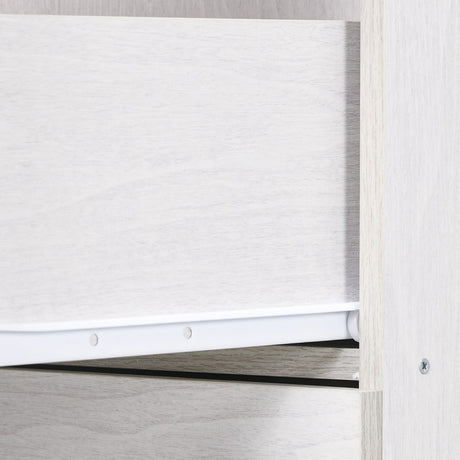 HOMCOM Four-Drawer Lockable Filing Cabinet - White Wood Effect