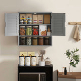 HOMCOM Bathroom Cabinet, Wall Mounted Storage Cabinet with Adjustable Shelves, 60 x 20 x 60 cm, Grey