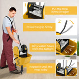 HOMCOM 26 Litre Mop Bucket, with Wringer and Mop - Yellow