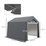 Outsunny 3.6 x 2.1m Portable Outdoor Shed, with Window - Dark Grey