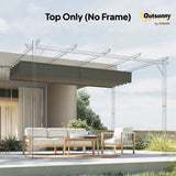 Outsunny Retractable Pergola Cover, 3.5 x 2.6 m Replacement Canopy Fabric for 4 x 3 m Frame, Roof Top Only, Light Grey