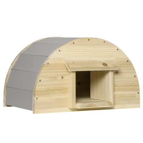 PawHut Hedgehog House, Small Animal Station, for Gardens - Natural Finish