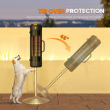 Outsunny Electric Umbrella Parasol Mounted Patio Heater for 25-70 mm Poles, 2000 W Outdoor Garden Heater with 2 Heat Setting, 6  Coverage, Tip-Over Protection, Black