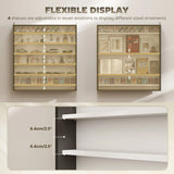 HOMCOM Six Shelf Display Cabinet, with Glass Doors - Black and White