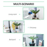 Outsunny 60cm/2FT Artificial Palm Tree Decorative Plant 8 Leaves with Nursery Pot, Fake Tropical Tree for Indoor Outdoor Décor