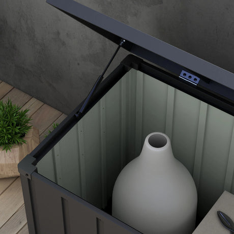 Outsunny 450L Galvanised Steel Garden Storage Box, with Wheels - Dark Grey
