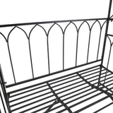Outsunny Garden Metal Frame Bench W/Arch for Various Climbing Plant, 115Lx50Wx203H cm-Black