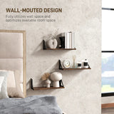 HOMCOM Set of 3 Wall Shelves, 43cm Vintage Wall Mounted Floating Shelves for Living Room, Entryway, Bedroom, Rustic Brown