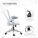 Vinsetto Office Chair, with Lumbar Support - White