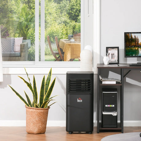 HOMCOM 5000 BTU 4-In-1 Portable Air Conditioner Unit Cooling Dehumidifying Ventilating  for Room up to 18m2, with Fan, Remote, 24H Timer, Window Mount Kit, R290, A Energy Efficiency