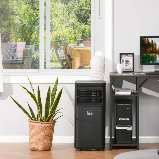 HOMCOM 5000 BTU 4-In-1 Portable Air Conditioner Unit Cooling Dehumidifying Ventilating  for Room up to 18m2, with Fan, Remote, 24H Timer, Window Mount Kit, R290, A Energy Efficiency