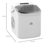 HOMCOM Ice Maker Machine Counter Top, 12Kg in 24 Hrs, 9 Cubes Ready in 6-12Mins, Portable Ice Cube Maker with Ice Scoop and Basket, White