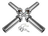 Olympic Dumbbell Bar  Heavy-Duty Solid Chrome Steel with Rotating Sleeves, 2-Inch Plate Compatibility & 130kg Capacity  Pair