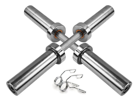 Olympic Dumbbell Bar  Heavy-Duty Solid Chrome Steel with Rotating Sleeves, 2-Inch Plate Compatibility & 130kg Capacity  Pair