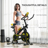 SPORTNOW Exercise Bike, Indoor Stationary Bike, Cycling Machine with Adjustable Seat and Resistance for Home Gym Workout, Yellow