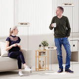 HOMCOM Bamboo Side Table, 3-Tier Slim End Table, Nordic Style, for Living Room, Bedroom, Office, Tool-Free Assembly, Natural Wood Finish