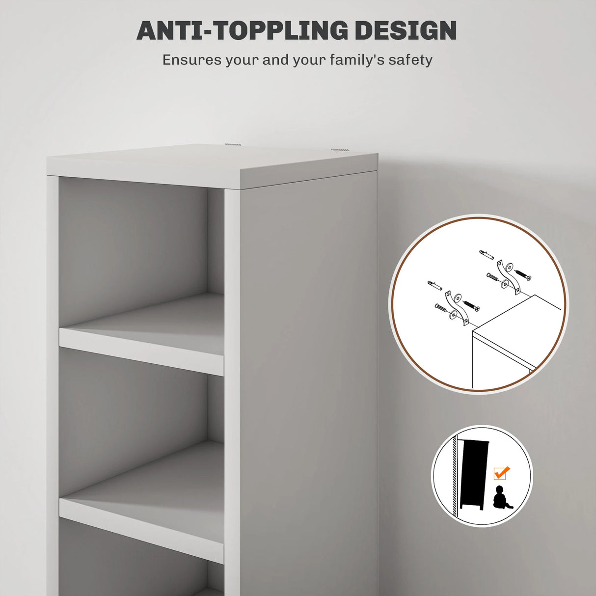 HOMCOM 204 CD Tall Narrow Media Storage Tower - White