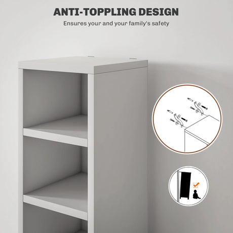 HOMCOM 204 CD Tall Narrow Media Storage Tower - White