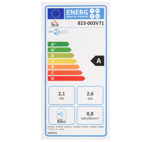 HOMCOM 7000 BTU Air Conditioning Unit, 3-in-1 Portable Air Conditioner, Dehumidifier, Cooling Fan with 2 Speeds, 24H Timer, Remote Control, Digital Display, Window Venting Kit, 26m2