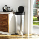 HOMCOM 50L Stainless Steel Sensor Bin - Silver Tone