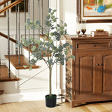 Outsunny 35.5" Topiary Trees Artificial Faux Fakes Spiral Plant Green Cedar Tree Indoor Decor with Nursery Pot