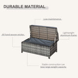 Outsunny 130 L Rattan Garden Storage Box, with Seat - Mixed Grey