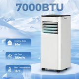 HOMCOM Portable Air Conditioner 7000 BTU, 4-in-1 AC Unit with Cool, Dehumidifier, Fan, Sleep Mode, WiFi Voice Remote Control