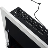 HOMCOM Contemporary Electric Fireplace Coal Burning Flame Effect Inset Fire Place Space Heater Glass View LED Lighting with Remote Control, 1000W/2000W