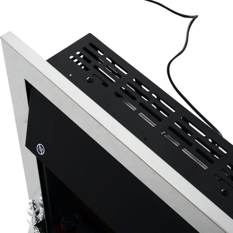 HOMCOM Contemporary Electric Fireplace Coal Burning Flame Effect Inset Fire Place Space Heater Glass View LED Lighting with Remote Control, 1000W/2000W