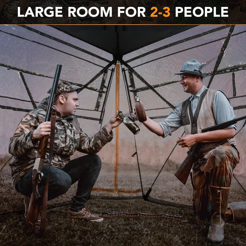 360 One Way See Through Ground Blind Hunting Blind for 2-3 People