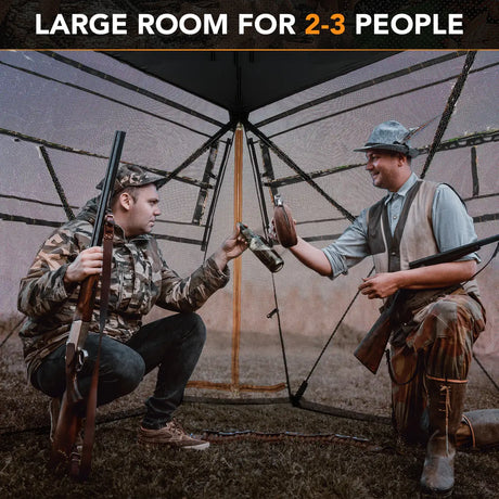 360 One Way See Through Ground Blind Hunting Blind for 2-3 People