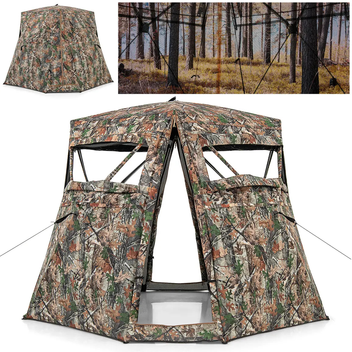 360 One Way See Through Ground Blind Hunting Blind for 2-3 People