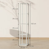 HOMCOM Floor Lamp with Shelves and 3 Brightness Levels - Oak