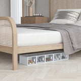 HOMCOM 8PCS Clear Shoe Box, Plastic Stackable Shoe Storage Box for UK/EU Size up to 12/46 with Magnetic Door for Women/Men, 28 x 36 x 21 cm