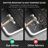 HOMCOM 70 x 50 cm Bluetooth Bathroom Mirror - Silver-Tone