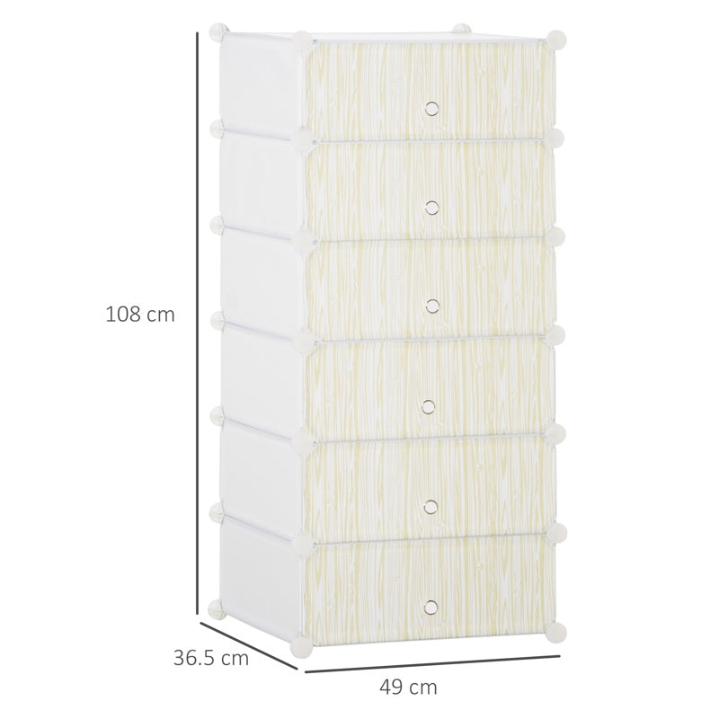 HOMCOM Six Cube Modular Storage Storage Unit - White