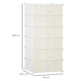 HOMCOM Six Cube Modular Storage Storage Unit - White