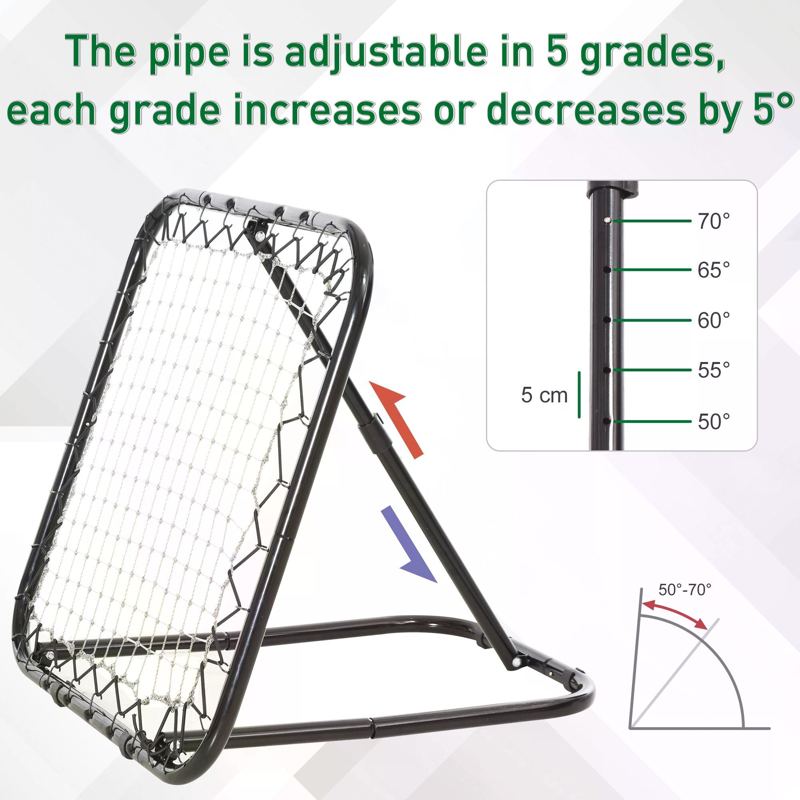 HOMCOM Angle Adjustable Rebounder Net Goal Training Set Football, Baseball