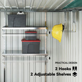 Outsunny 7 x 5ft Galvanised Metal Shed, with Sliding Door - Green