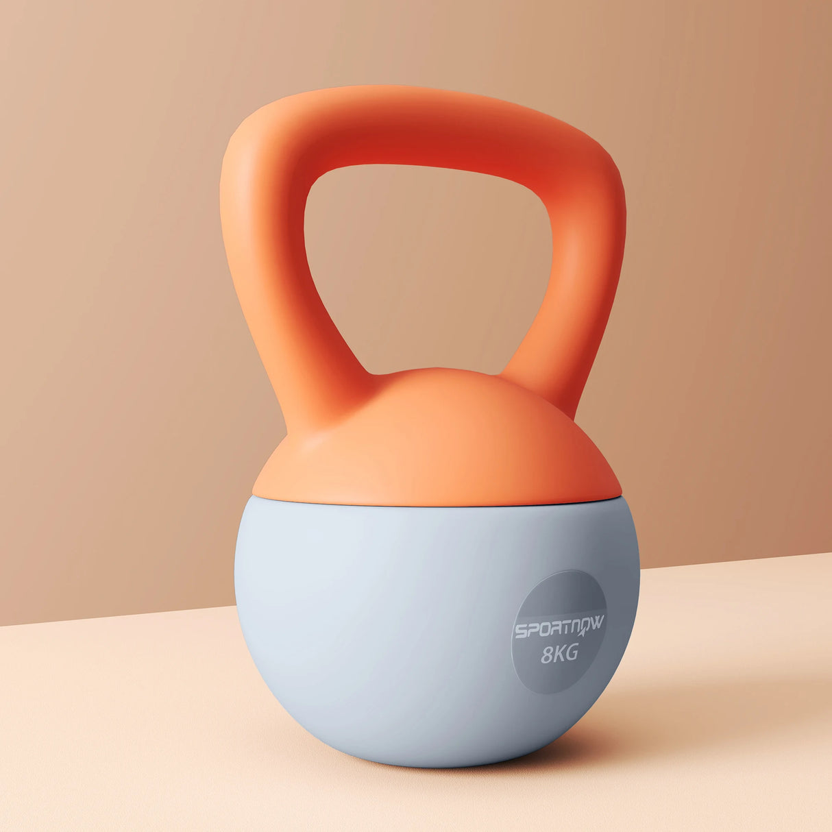 SPORTNOW 8KG Soft Kettlebell, Kettlebell with Non-Slip Handle for Home Gym, Weight Lifting, Strength Training, Orange/Grey