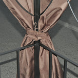 Outsunny 3 x 3 m Garden Gazebo Double Roof Marquee Patio Wedding Party Tent Canopy Shelter with Sidewalls (Brown)