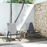 Outsunny Set of Two Rocking Garden Chairs - Grey