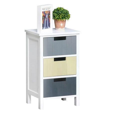 HOMCOM Storage Tower, Dresser Chest with Drawers, Wood Top, Organizer Unit for Closets Bedroom Nursery Room Hallway