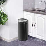 HOMCOM 42L Sensor Bin for Kitchen Waste Automatic Dustbin Motion Detection Dustbin  Stainless Steel Rubbish Can with Bucket, Black